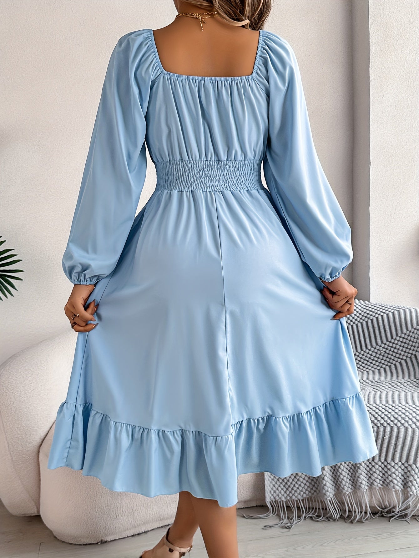 Noelle - Lantern Sleeve Flare Dress