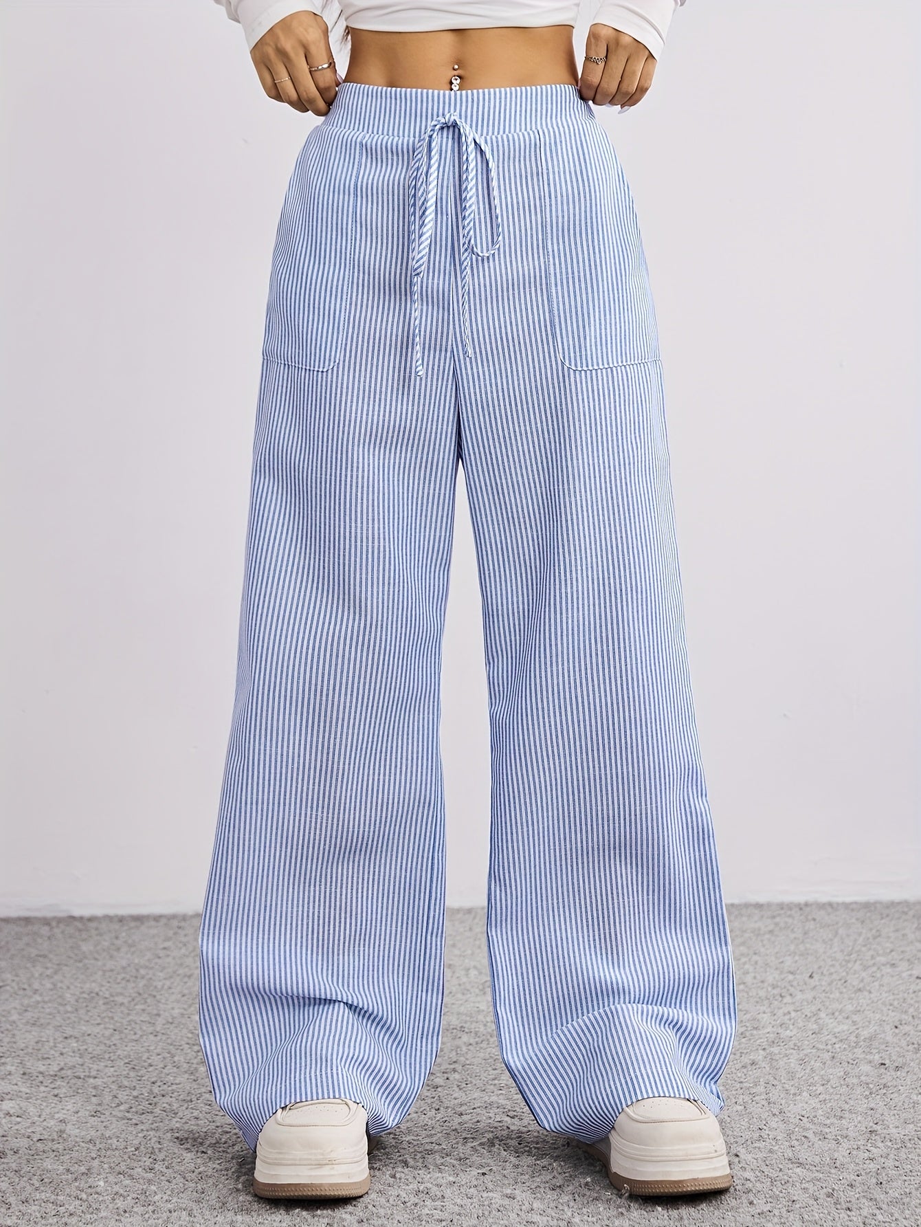 Sloane - Elastic Waist Striped Pants