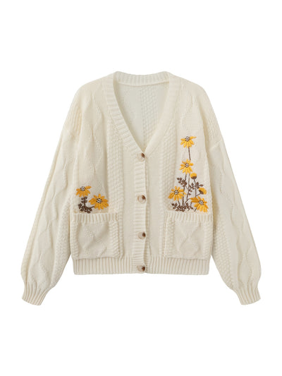 Lilia - Embroidered Floral Cardigan