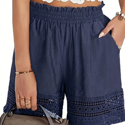 Elysian - Lace-Edged High Waist Shorts