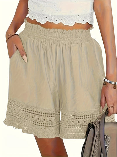 Elysian - Lace-Edged High Waist Shorts