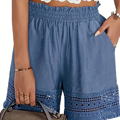 Elysian - Lace-Edged High Waist Shorts