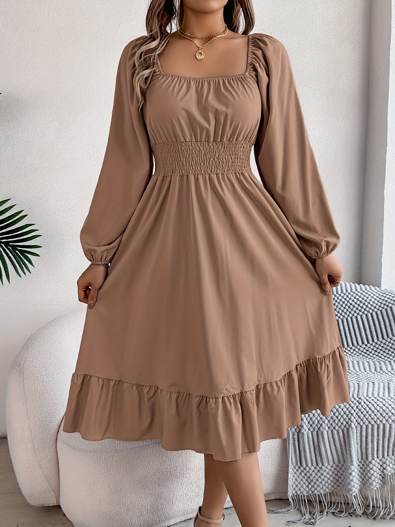 Noelle - Lantern Sleeve Flare Dress