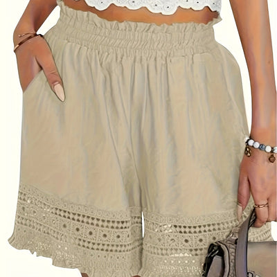 Elysian - Lace-Edged High Waist Shorts