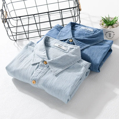 Orion - Premium Short Sleeve Denim Button-Up