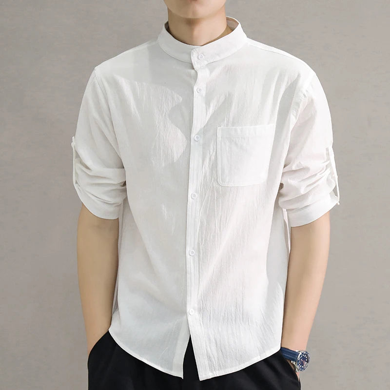 Milo | Mandarin Collar Button-Up