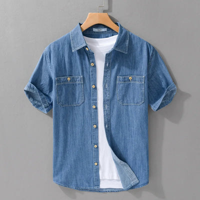 Orion - Premium Short Sleeve Denim Button-Up