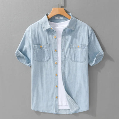 Orion - Premium Short Sleeve Denim Button-Up