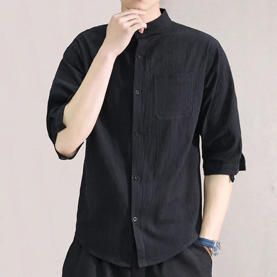 Milo | Mandarin Collar Button-Up