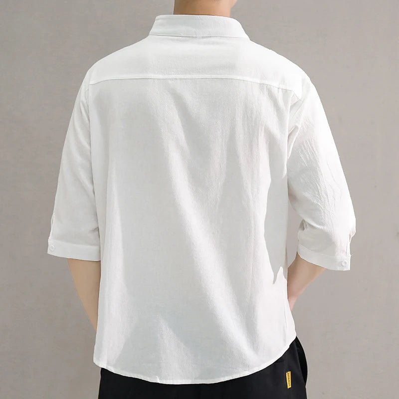 Milo | Mandarin Collar Button-Up