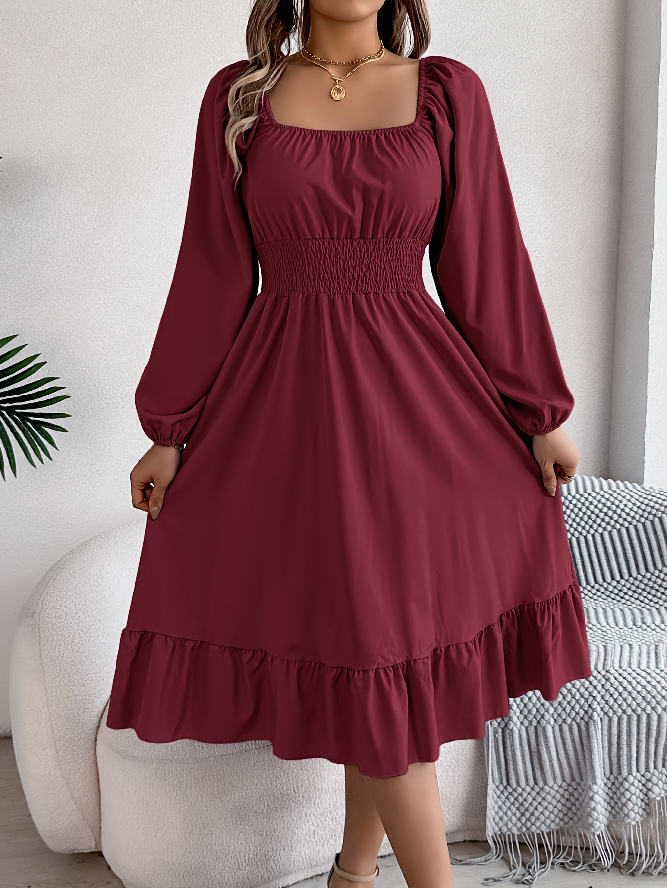 Noelle - Lantern Sleeve Flare Dress