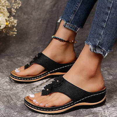 Bianca - Sewn Wedge Flip-Flops