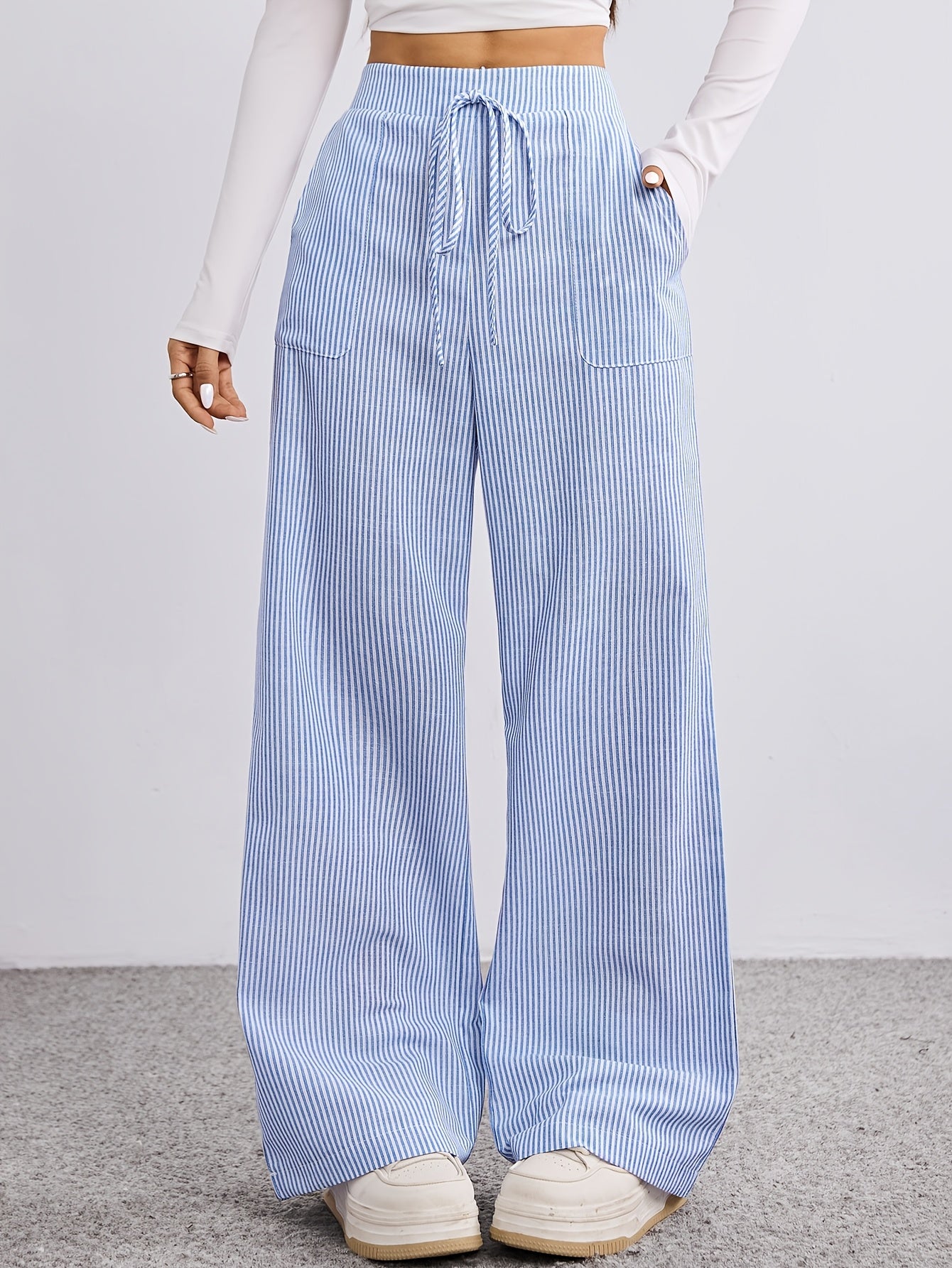 Sloane - Elastic Waist Striped Pants