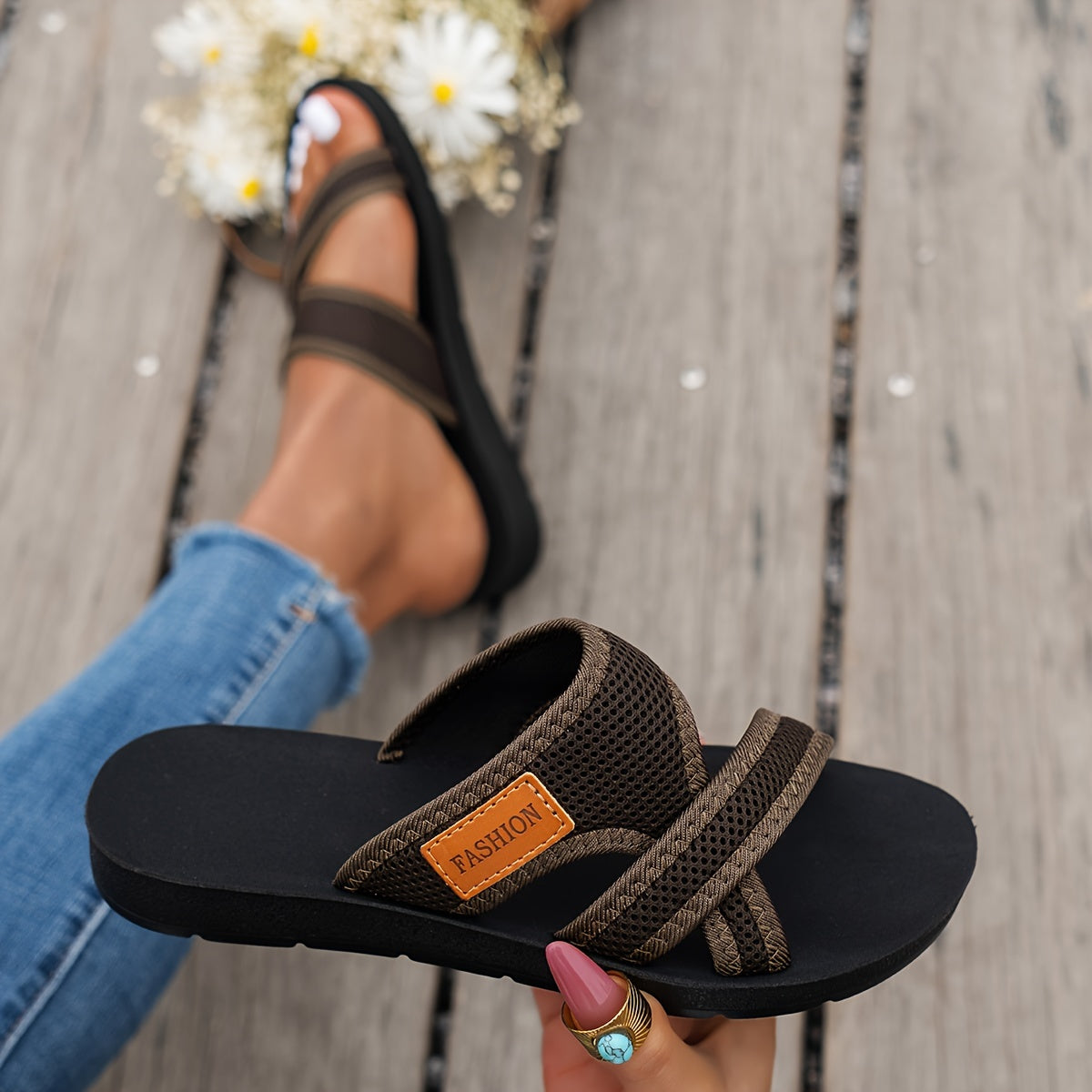 Sienna - Summer Mesh Slide Sandal