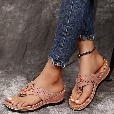 Bianca - Sewn Wedge Flip-Flops